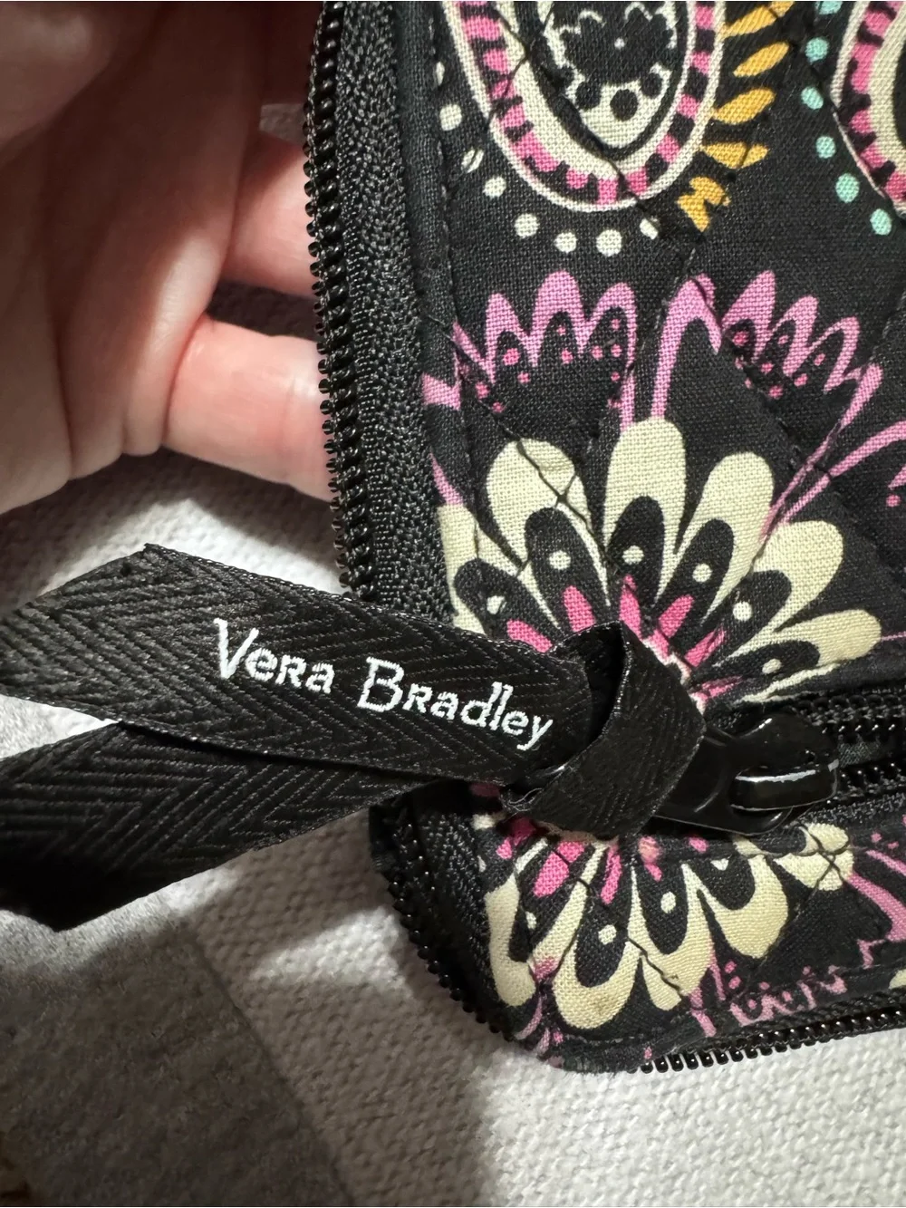 Vera Bradley Black Quilted Paisley Wallet with Colorful Accents - Picture 6 of 6